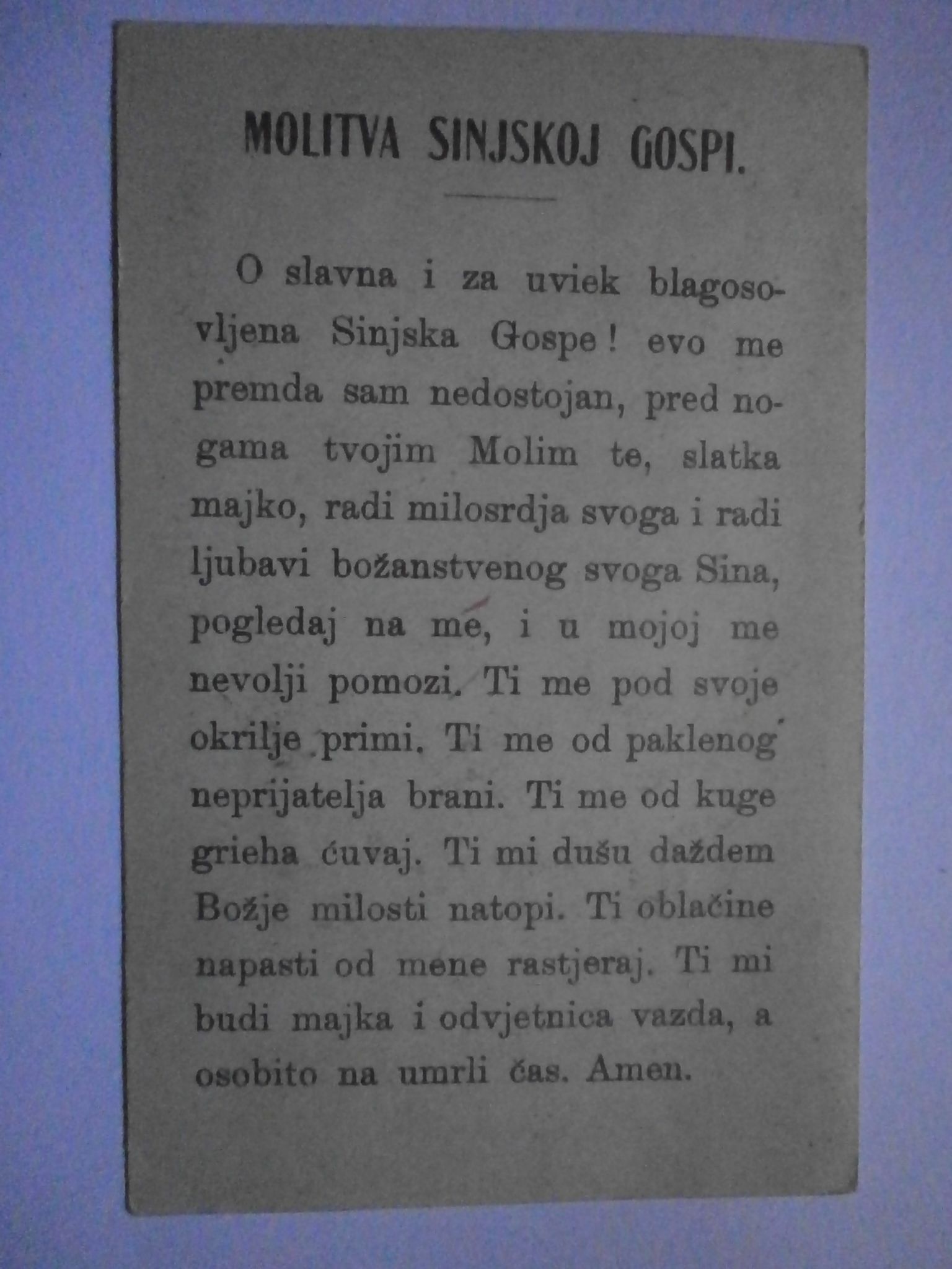 Aukcije Hr Stara Sveta Slicica Cudotvorna Gospa Sinjska Sinj