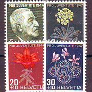 Švicarska 1947 g Pro Juventute Flora Alpsko cvijeće Mi No 488-91 falc 4613