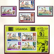 Uganda 1978 - Mi.br. 171/74 + bl.br. 9, Svjetki nogometni kup.