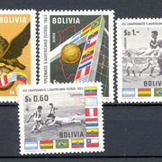 Bolivija 1963. - Mi.br. 692/695, Južnoameričko prvenstvo u nogometu.