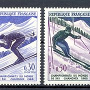 Francuska 1962. - Mi.br. 1379/1380, skijanje.