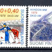 Finska 1977. - Mi.br. 815/816, skijanje.
