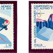 Italija 1970. - Mi.br. 1303/1304, skijanje.