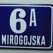 Stari emalirani kučni broj - Mirogojska 6A