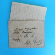 Pismo 1915. put.iz SELCA otok Brač na austrougarski ratni brod SMS RADETZKY