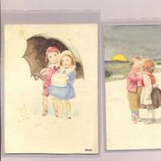 Dvije razglednice motiv djeca , 1935 i 1936 godina