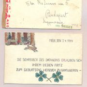WW2 Njemačka pismo cenzura i čestitka