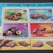 BRITISH VIRGIN ISLANDS- ŠKOLJKE, BLOK, MNH