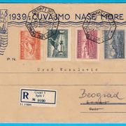 1939. ČUVAJMO NAŠE MORE (Jadranska Straža) preporučeno pismo Split - Kranj