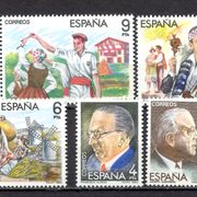 Španjolska 1983 - skladatelji, Mi. br. 2579/2584, čista serija.