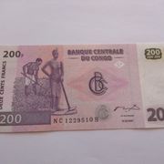 KONGO 200 FRANCS 2007 GODINA UNC