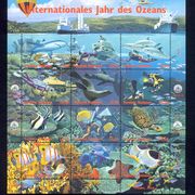 UN 1998 - Mi.br. 252/263, čista serija u arčiću, razne morske životinje