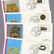Njemačka 1987 četiri FDC-a zlatni i srebrni kovani nakit
