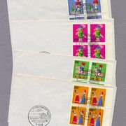 Njemačka 1971 četiri kuverte starinske drvene igračke četverci
