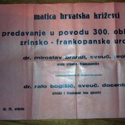 Plakat Matica hrvatska Križevci Miroslav Brandt Rafo Bogišić