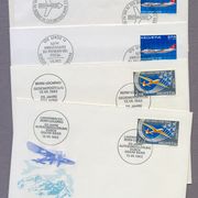 Švicarska 1963 - 1972 tri FDC-a + 2 kuverte avioni avijacija zrakoplov