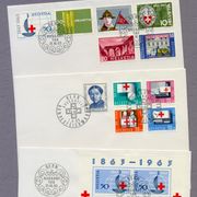Švicarska 1963 tri FDC-a Crveni križ