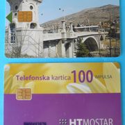 HERCEG-BOSNA (Mostar) lot od 2. stare čip kartice * Bosna i Hercegovina