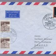 Njemačka 1968 kuverta prvi let Düsseldorf Zagreb Lufthansa prigodni žig