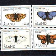 Aland WWF Fauna Životinje Leptiri Mi no 82-85 MNH 5065