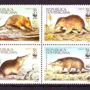 Dominicana WWF Fauna Životinje Mi no 1698-701 MNH 5065