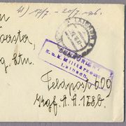 Austro-Ugarska 1916 K.u.K. Militärzensur Laibach Ljubljana koverta s pismom