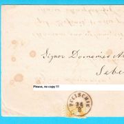 PUCISCHIE (Pučišća otok Brač) staro pismo putovalo 1874 u Šibenik via Milna