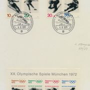 Njemačka 1971 Olimpijske igre Sapporo na kartonu žig skijaški skokovi