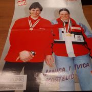 Stari sportski plakat - Janica i Ivica Kostelić