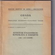 IZVJEŠTAJI ITALIJANSKOG KONZULATA U SARAJEVU 1863-1870.g