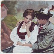 Razglednica čestitka " Zaljubljeni " 1903