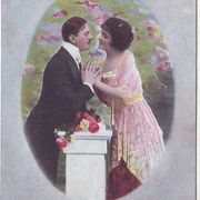 Razglednica čestitka " Zaljubljeni " 1910/20