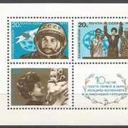 SSSR,10 god prvog leta žene u kosmos 1973.,blok,čisto