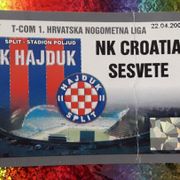 Hajduk-Čroatia Sesvete ulaznica