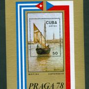 Kuba Cuba 1978 brod jedrenjak Mi blok 55 Praga