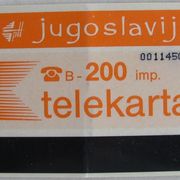 Telekarta 200 imp. - PTT Zagreb