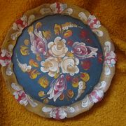Stari dekorativni drveni tanjur - Cvijeće