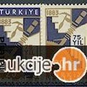 Turska 1958: kompletna serija na falcu, Mi. br. 1571/72