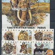 Tanzanija 1993: razne životinje, žigosana kompletna serija + blok, Mi. br. 1607/13  (2)
