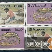 Sveta Vincent: razni životinje, čista kompletna serija u četvercu, Mi. br. 1008/11  (2)