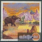 Tanzanija 1991: mamuti, čisti blok br. 164,  Mi. br. 1021  (2)