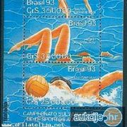Brazil: vodeni sportovi, čista kompletna serija u bloku br. 92, Mi. br. 2511/13 (2)