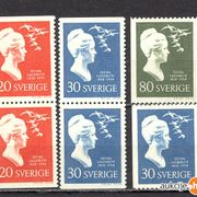 Švedska - Mi.br. 443-445, čista serija, sve varijacije zupčanja. Selma Lage
