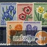 Nizozemska 1953: razno cvijeće, čista kompletna serija, Mi. br. 607/11