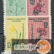 Turska 1955: razno cvijeće, čista kompletna serija, Mi. br. 1423/26