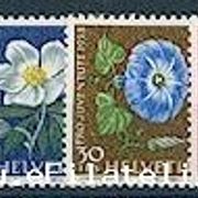Švicarska 1958: razno cvijeće, čista kompletna serija, Mi. br. 663/67