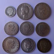 Srbija 50 para 1879, 1 dinar 1904,1912,1915, 2 dinara 1897,1904,1915