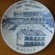 Škola Ivan Mažuranić 1947-1977 - Oslikani tanjur