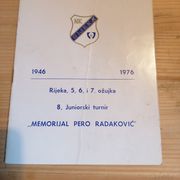 8 JUNIORSKI TURNIR, MEMORIJAL PERO RADAKOVIĆ 1976, PROGRAM
