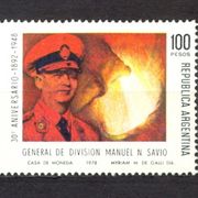 Argentina 1978 - Mi.br. 1354, general M. Savio, čista marka